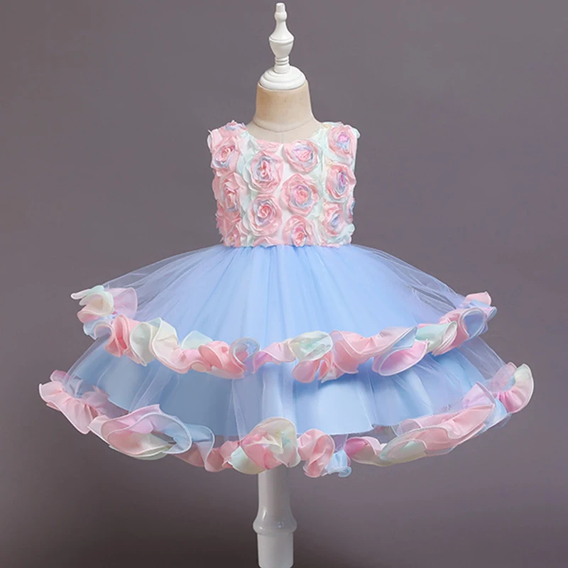 Платье с цветочным рисунком для девочки свадебной вечеринки маленькой подружки