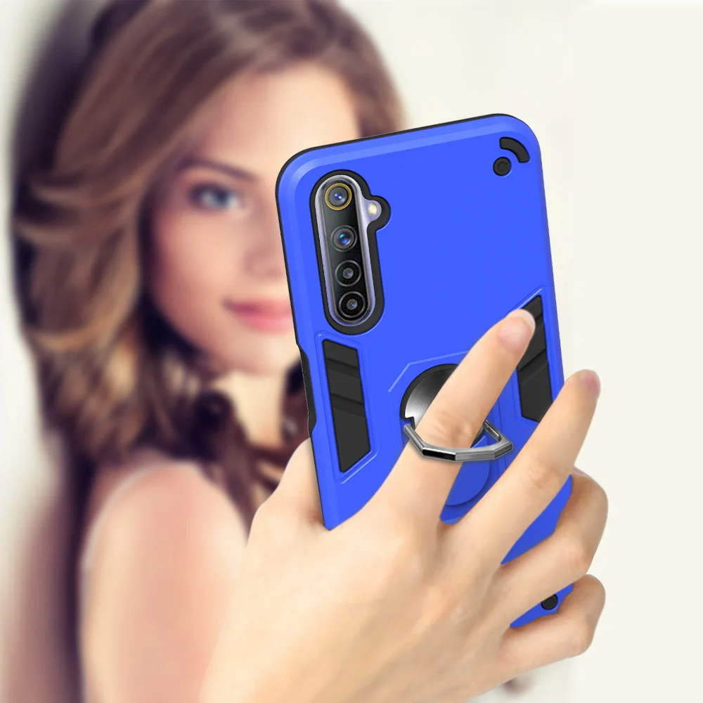 For OPPO Realme X XT X2 2 3 5 6 Pro 6i 3i C1 C2 C3 C11 C12 C15 Q Case Armor Car Magnetic Phone Cover Reno 2 2Z 2F 3 Pro Cases