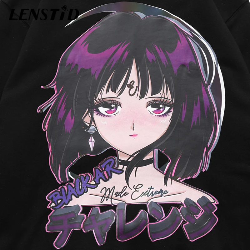 LENSTID Мужской пуловер в стиле хип хоп толстовки с капюшоном героями японского