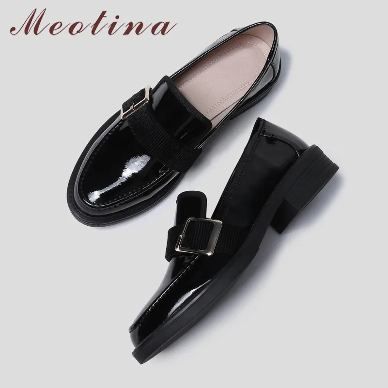 Женские туфли-лодочки на квадратном каблуке Meotina лоферы из натуральной кожи с