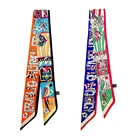 Новый Цвет; Элегантные женские узкие шарф Шелковый волос галстук Цветочный принт Женская сумка с лентой ручной шарфы для женщин модная повязка на голову