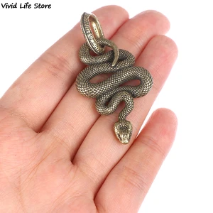 1 шт. брелок для ключей ручной работы латунный Металлический Брелок В Форме Змеи, Модный кулон в виде животного кольцо для ключей с сумочкой