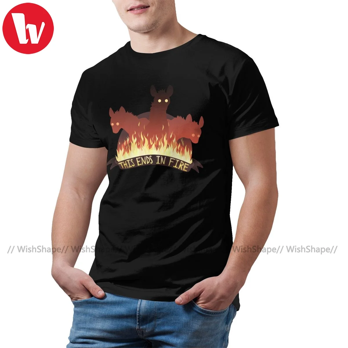 

Hyena T-Shirt Classic Cute Cotton T Shirt Graphic Short Sleeve Tee Shirt Mens 3xl