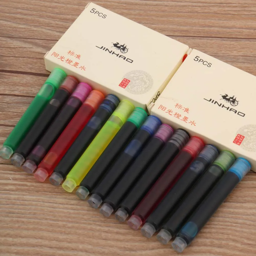 Картриджи JINHAO 2 6 мм 5 шт. красные зеленые коричневые | Канцтовары для офиса и дома
