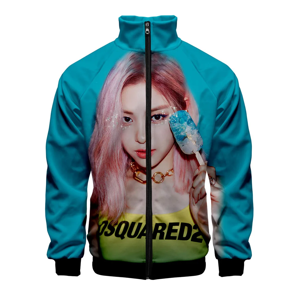 ITZY Корейская звезда девушка группа Стиль Slim fit ветровка мужская молния модный