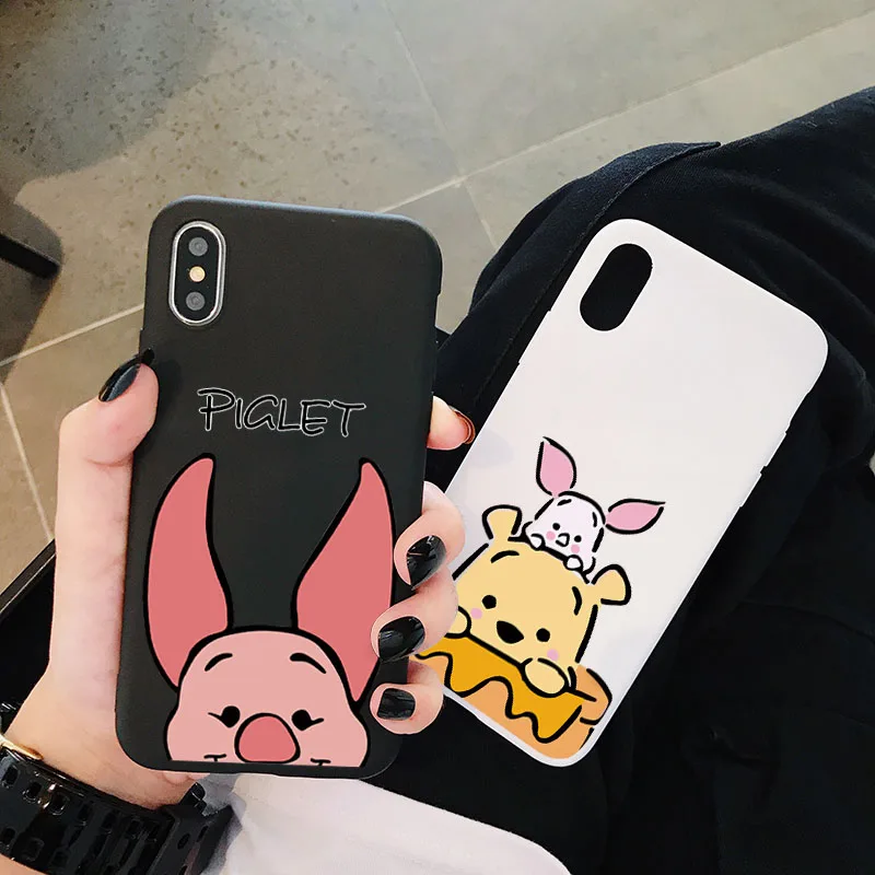 Чехол для телефона с мультяшным медведем пухом поросенком samsung Galaxy S10 S9 S8 S7 S6 Plus Lite