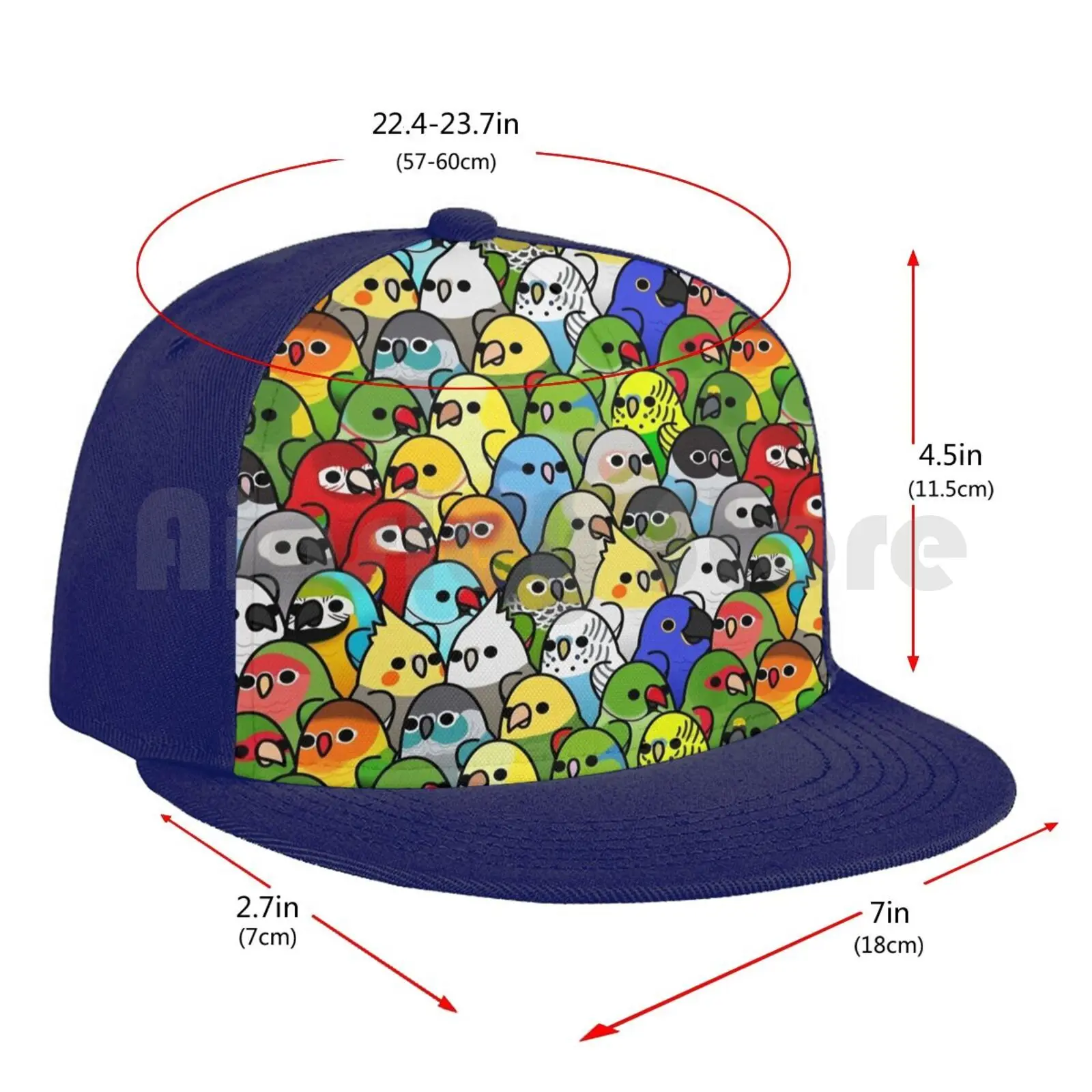 

Too Many Birds! Bird Squad Classic Baseball Cap Unisex Mesh Casual Print Adjustable Bird Birds Cute Too Many Cockatiel Cockatoo