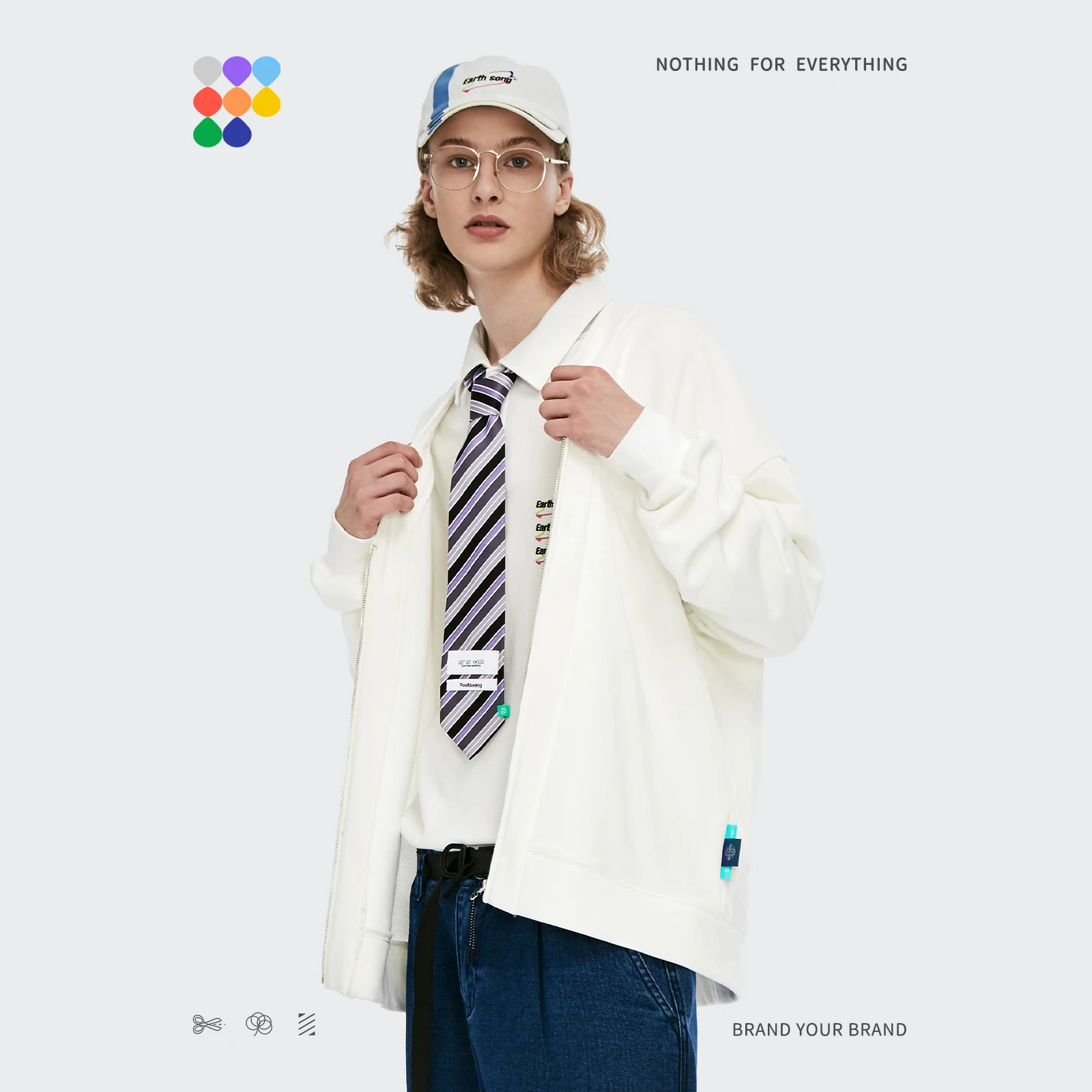 

INFLATION Zip Up Sweatshirts Men Solid Color Casual Jackets Coats Men Harajuku V-neck Zipper Cardigan Outerwear Unisex Jacket