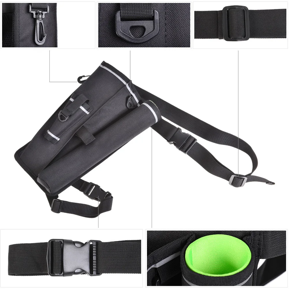 Портативный чехол-держатель для удочки сумка рыбалки дышащая черная на талии