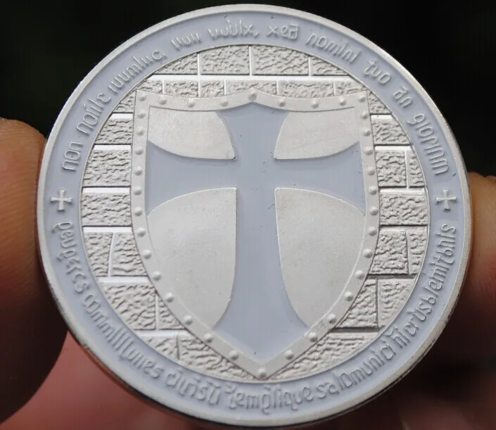 Серый тамплиеров серебро Цвет покрытием памятная монета значок медаль сувенир