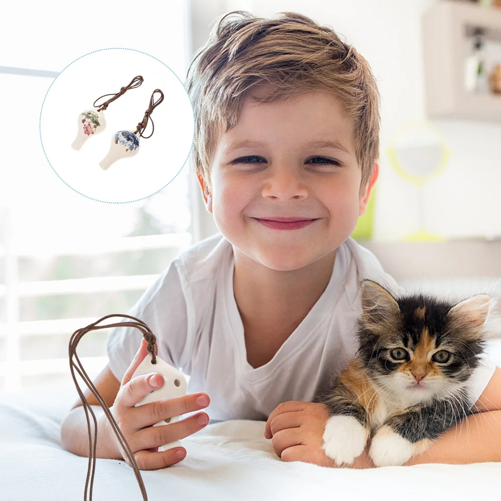 

2 Pcs White Porcelain Ocarinas Introductory Ocarinas Ocarina Flutes for Beginner