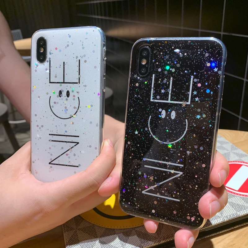 Блестящий Милый рисунок звезды луны блеск мягкий силиконовый прозрачный TPU чехол