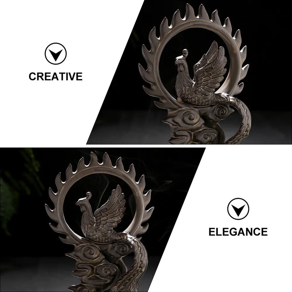 

Ceramics Phoenix Incense Burner Delicate Desktop Censer Incense Holder for Room