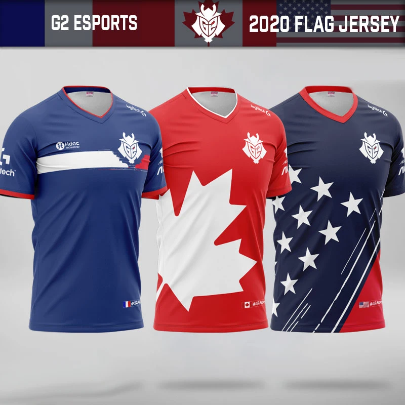 

G2 Pro Player Custom Jersey Uniform 2020 LoL LEC G2 Esports Team Jerseys Customize Name Fans Tshirt Men Women Caps T Shirt