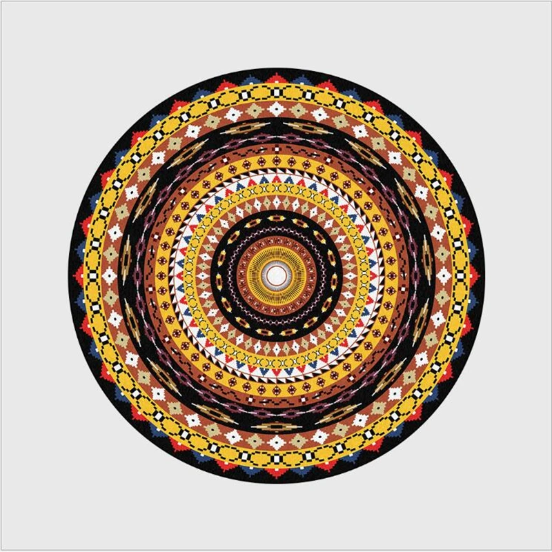Round Carpets for Living Room Yellow Diamond Circle Pattern Carpet Rugs Children Rooms Home Decoration | Дом и сад