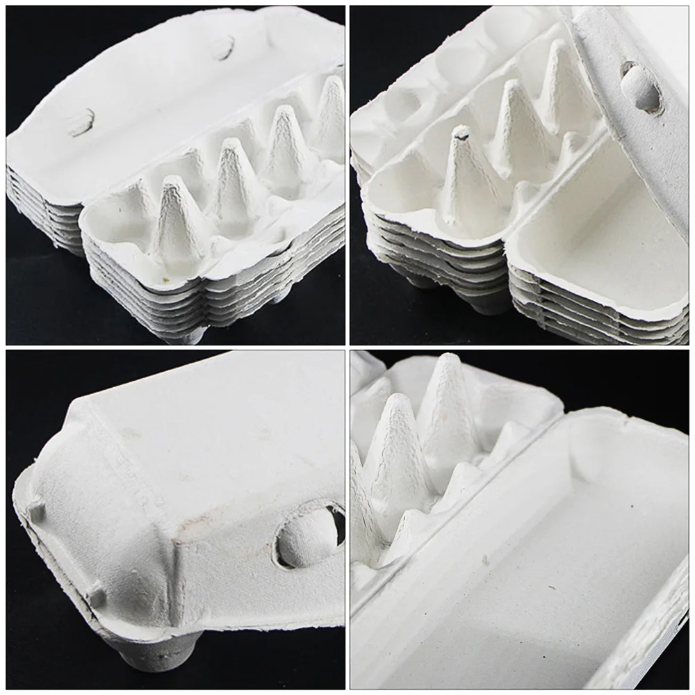

1 Set 10Pcs Paper Pulp Egg Containers 6-compartment Egg Boxes Egg Trays