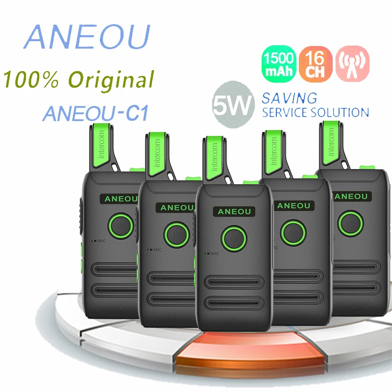 5 шт. мини иди и болтай Walkie Talkie “иди ANEOU C1 Вт 16CH UHF 400 470 МГц двухстороннее радио Baofeng
