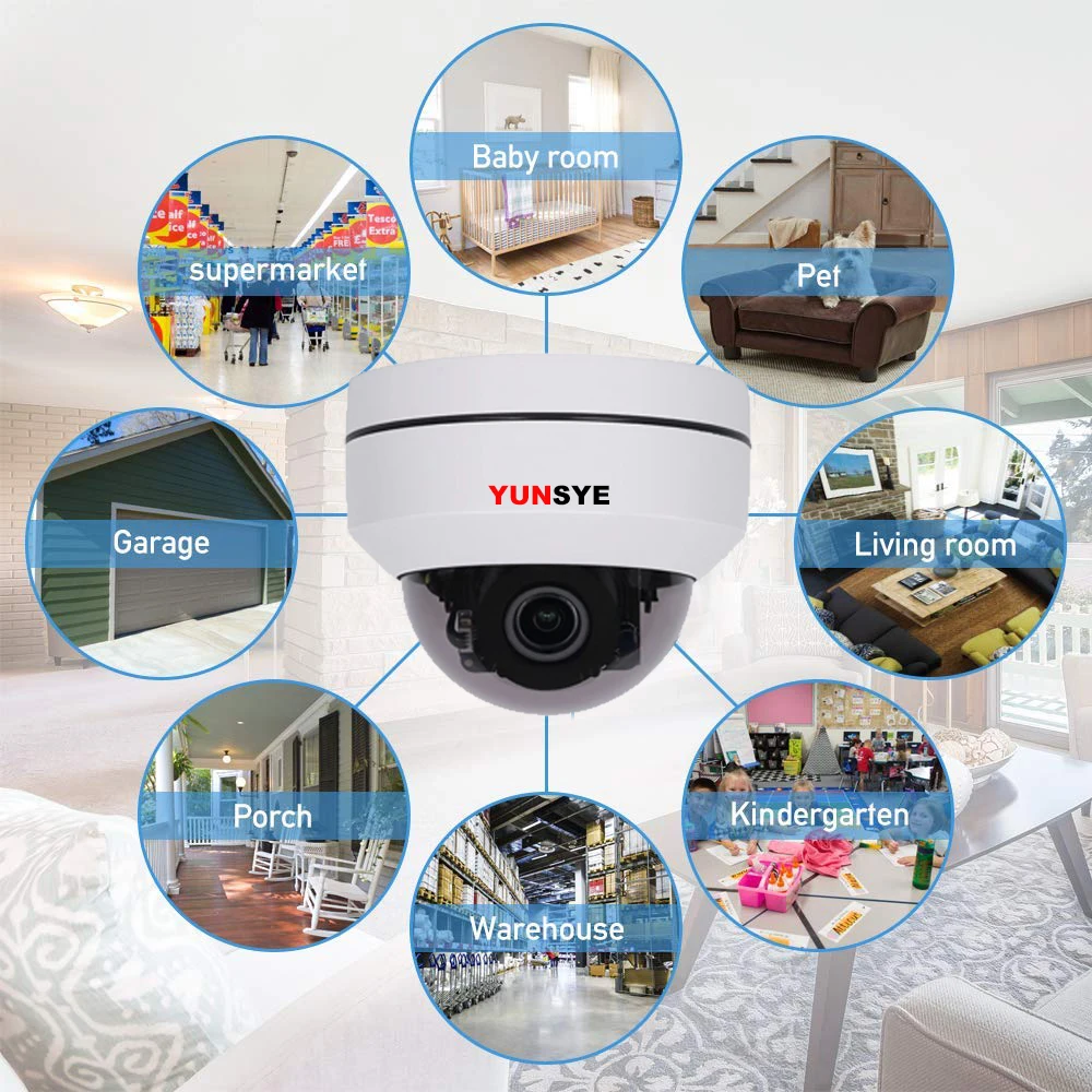 Купольная камера видеонаблюдения 1080P 4 кратный зум мини высокая скорость POE 2 Мп 5