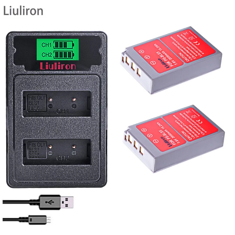 PS-BLS5 BLS-50 BLS5 BLS50 батарея+ ЖК USB зарядное устройство для Olympus PEN BLS-5, E-PL2, E-PL5, E-PL6, E-PL7, E-PM2, E-M10, E-M10, II, Stylus1