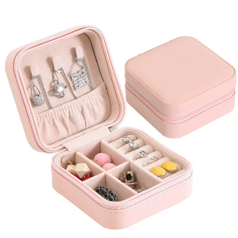 

Mini Jewelry Display Case Ring Box Cabinet Armoire Portable Organizer Case Travel Storage Ring Storage Case Organizer Display