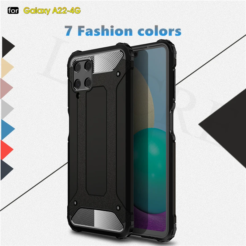 

For Samsung Galaxy A22 Case Heavy Armor Hard Rubber Tough Silicone Phone Case for Galaxy A22 Cover for Galaxy A22 4G 5G A32 A12