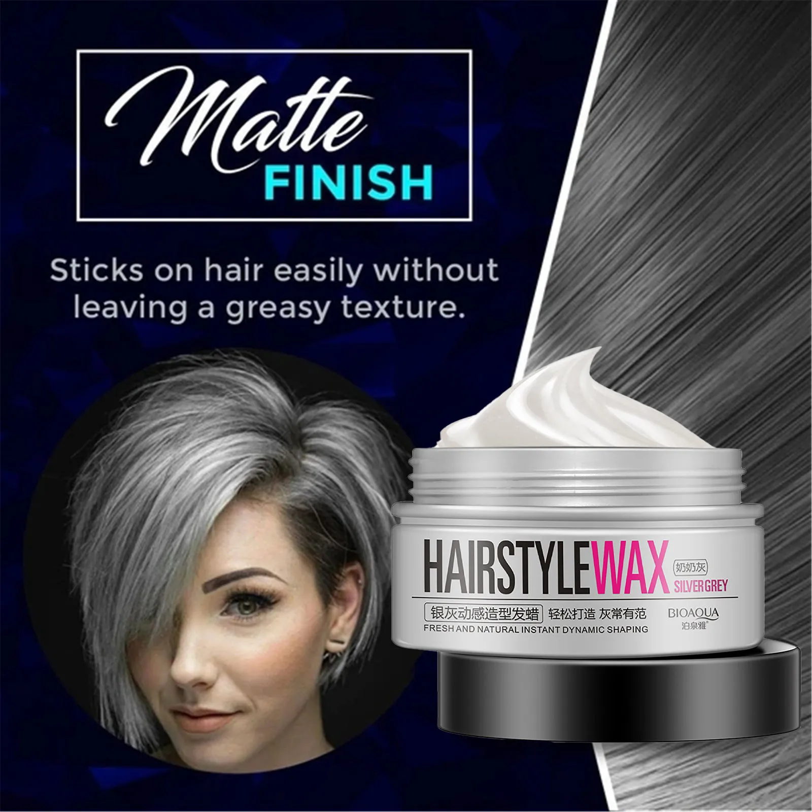 

silver gray Hair styling wax dynamic styling Cream Natural Strong Gel Hair Wax Hair styling products for Women Men