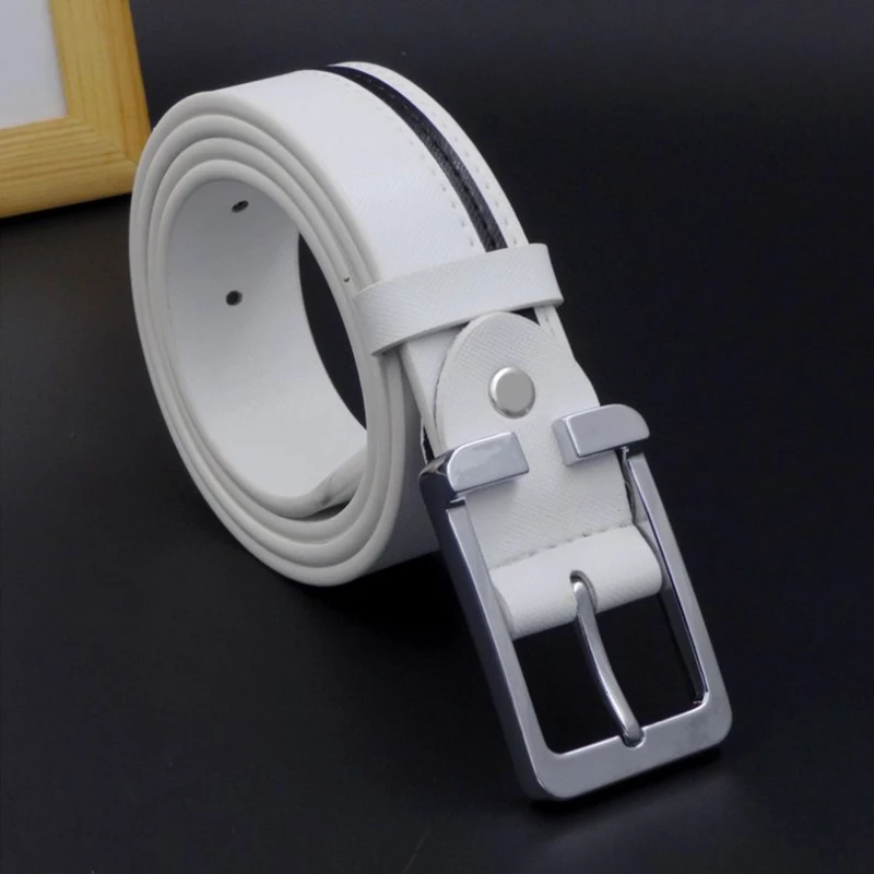 Classic Cowhide Business Belt Men Waist Strap Leather Pin Buckle Male White Genuine Leather Belts For Men Pants Band