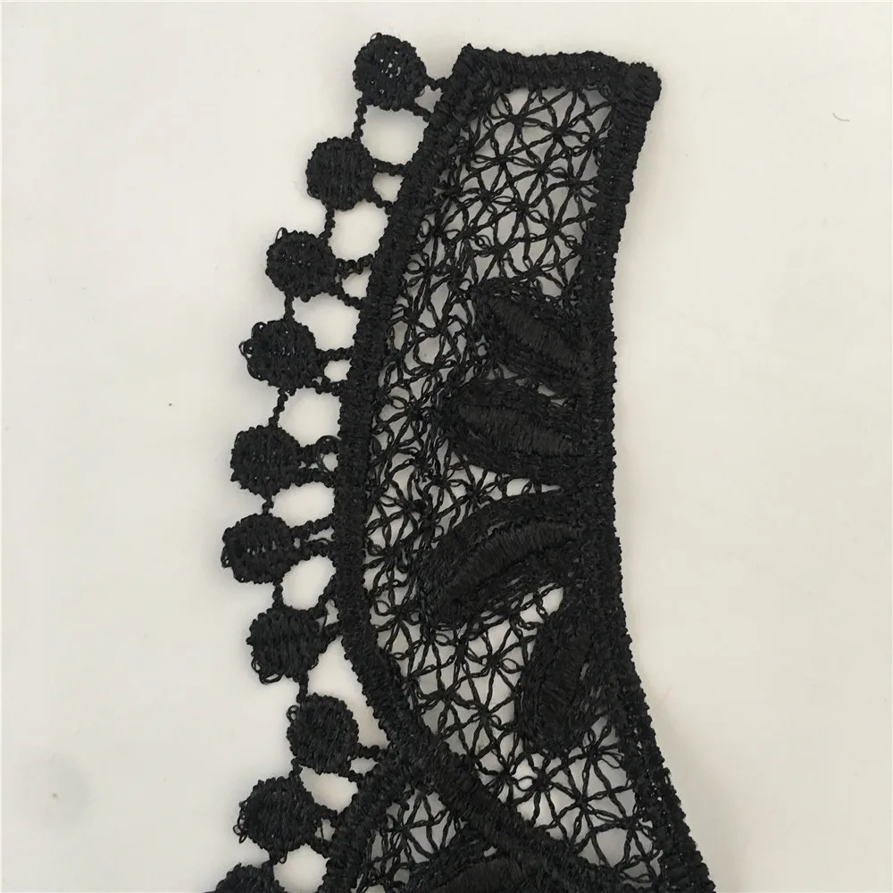 Черный вышитый кружевной воротник с вырезом вышитая аппликация Venise нашивки