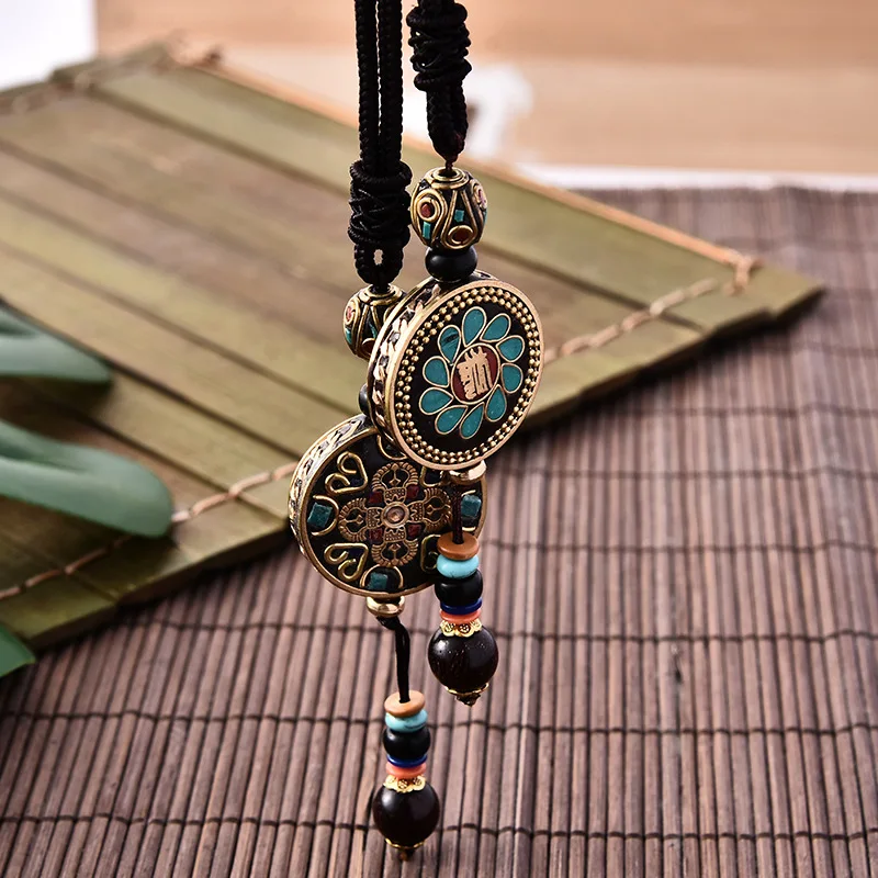 Винтажное ожерелье ручной работы с подвеской буддийский непальский этническая