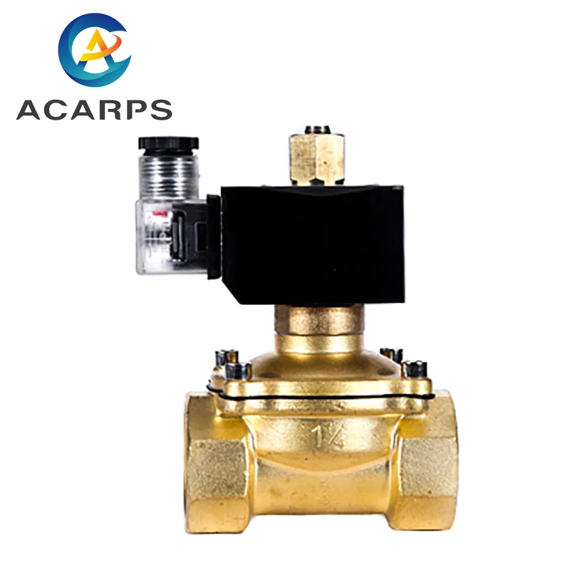 

1-1/4" Brass Normally Open Solenoid Valve IP65 Pipeline Control Switch Valve Water Valve 220V 110V 24V 12V