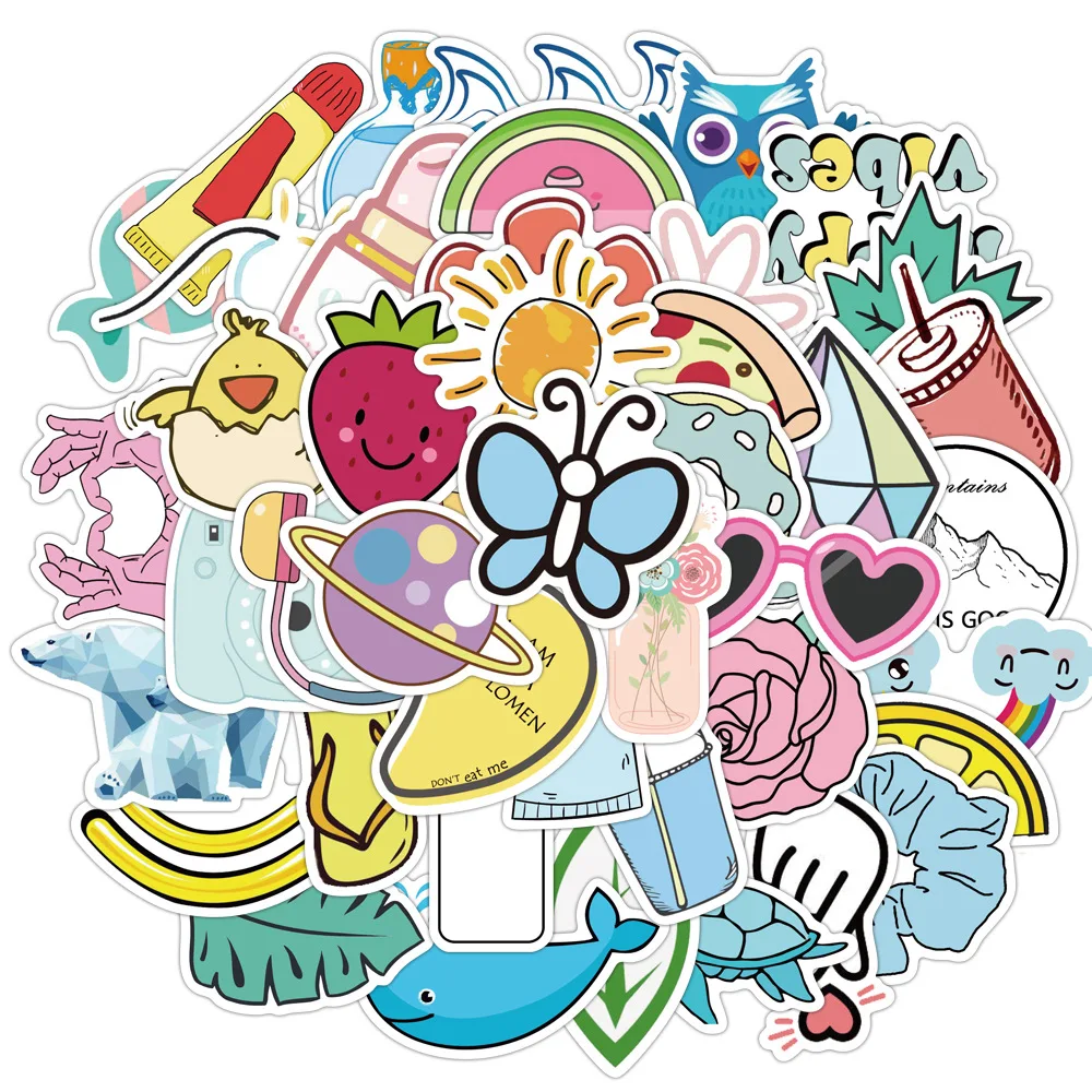 

Туристические наклейки милые наклейки скейтборд стикер наклейка для дневника Чемодан ручка велосипедный компьютер Стикеры, 50 шт в наборе, ...