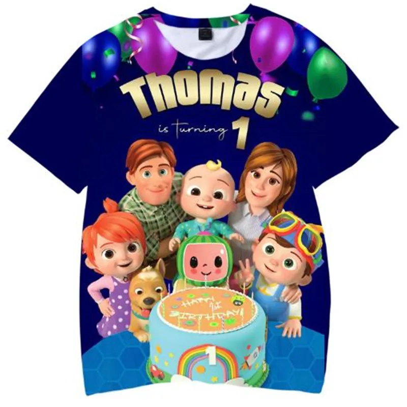 Детская одежда Одежда для мальчиков Cocomelon 3D Принт футболки маленьких и девочек