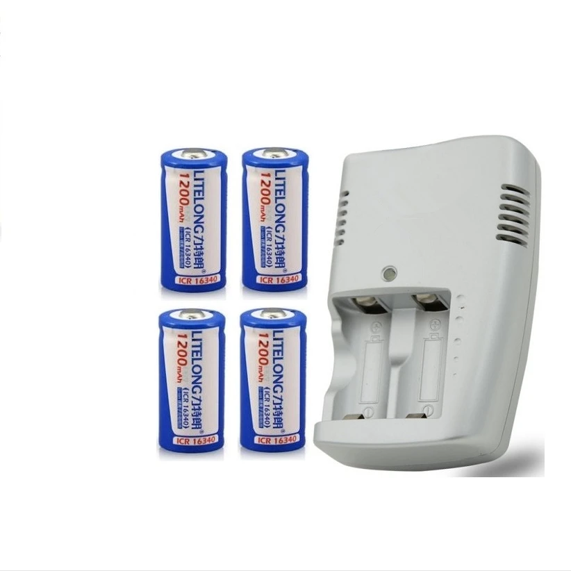4 шт./лот перезаряжаемая литиевая батарея большой емкости 3 7 в 1200 мАч ICR 16340 + 1