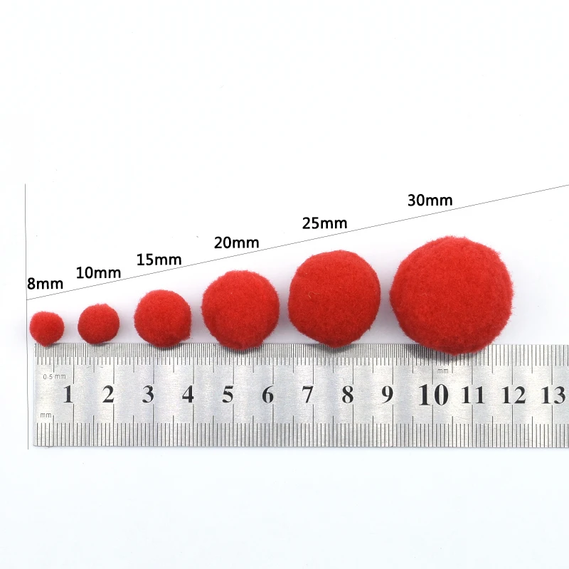 8 30 мм много размеров красный белый зеленый помпон мягкие шарики Помпоны для