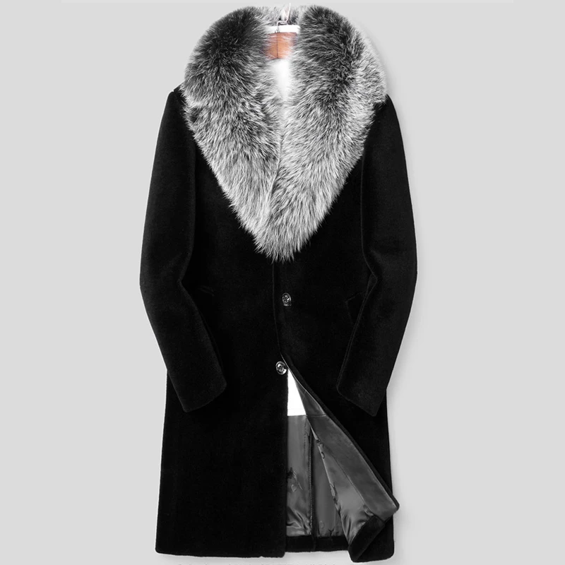 Модное зимнее плотное теплое пальто 2021 из искусственного меха мужская куртка
