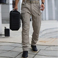 samlona plus size mens outdoor cargo pants 2021 european style fashion zipper pocket trouser male vintage skinny pant homme 3xl
