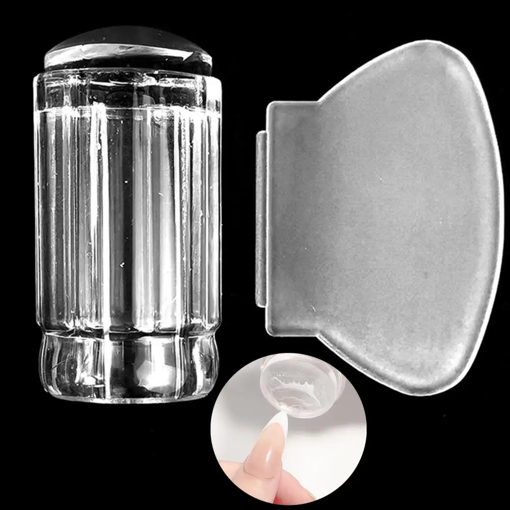 Nail Stamper Scraper Fashion French Manicure Detachable Artwork Making Silicone Seal Templates Printing Tips Tool | Красота и