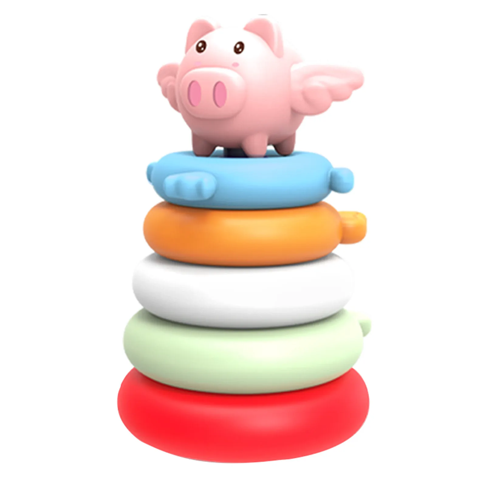 Радужное штабелируемое кольцо башня блоки Мультяшные разноцветные кольца