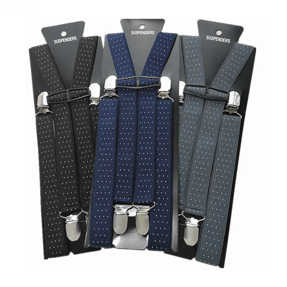 Подтяжки жаккардовые в горошек для мужчин и женщин эластичные регулируемые