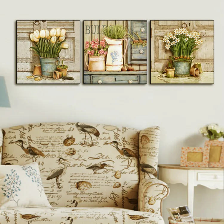 Картина маслом тюльпаны декоративная картина без рамки в американском стиле для