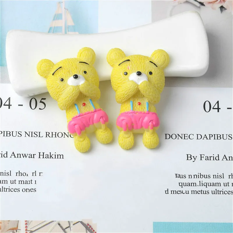 10 шт./пакет смолы Носки с рисунком медведя из мультика украшения слизи комплект