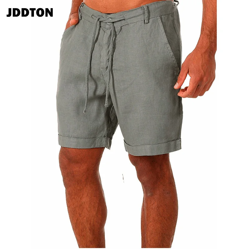 

JDDTON Summer Loose Men Casual Shorts Mens Cotton Linen Breathable Short Pant Fashion Plus Size Male Shorts JE644