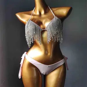 2020 venus отпуск стразы комплект бикини Бриллиантовый Купальник сексуальный женский купальный костюм с камнями пуш-ап Пляжная одежда