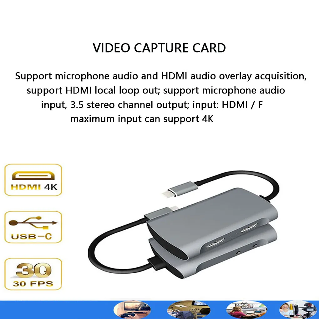 Карта видеозахвата Тип с разъемами типа c и HD адаптер компьютер 1080P видео аудио