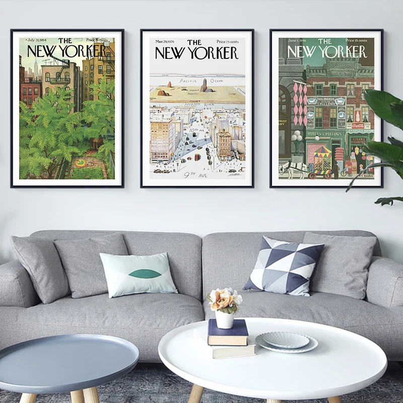

Hd Print Vintage Painting Travel New York City Landscape Poster Wall Art Pictures Living Room Retro Home Decoration No Frame