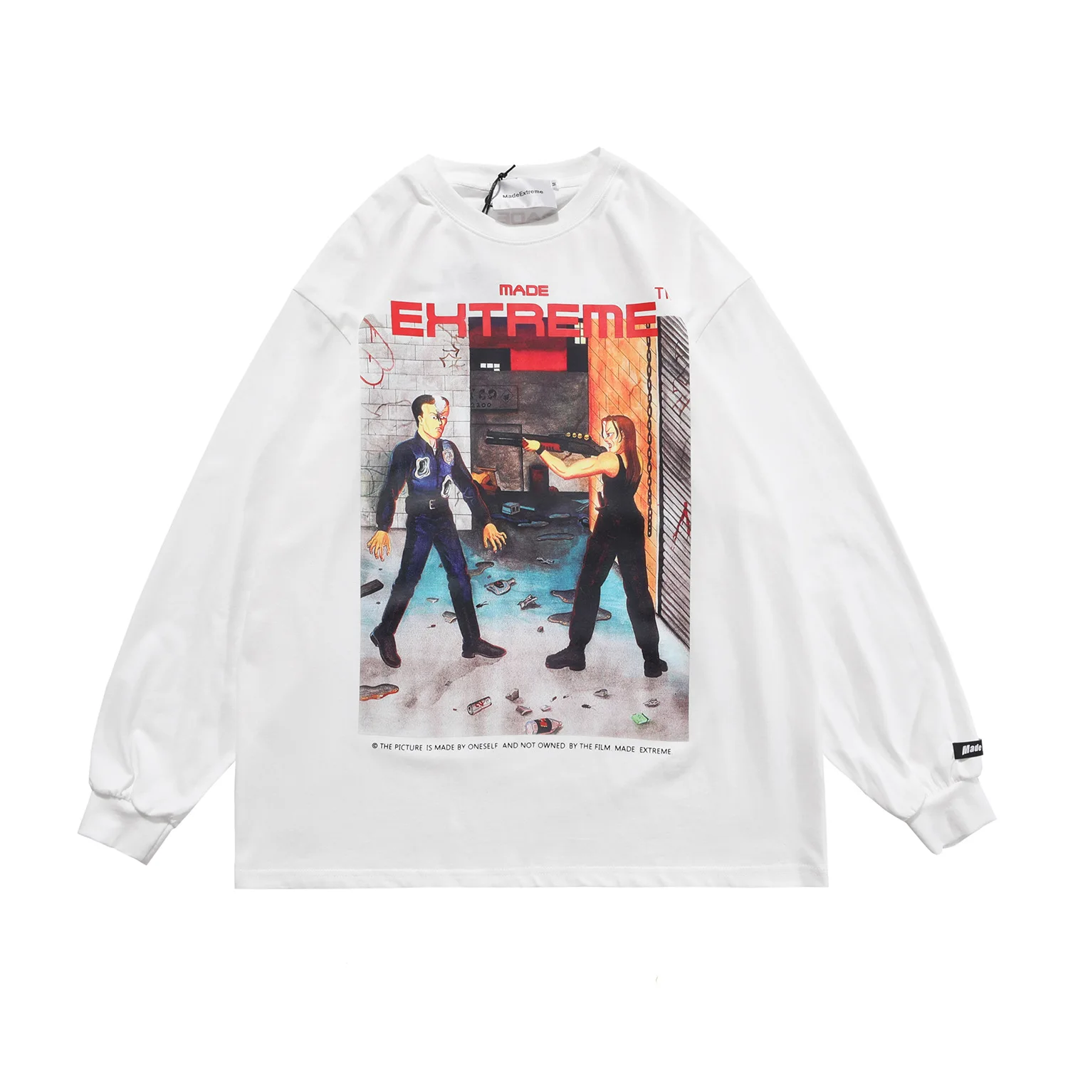 

Men's Long-sleeved Autumn and Winter Fun Trend Printing Fighting Independent Round Neck Long-sleeved T-shirt Unisex