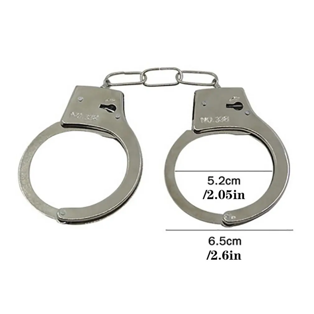 

Pretend Play Silver Metal HandCuffs With Keys Police Role Cosplay Tools Police Toy For Children