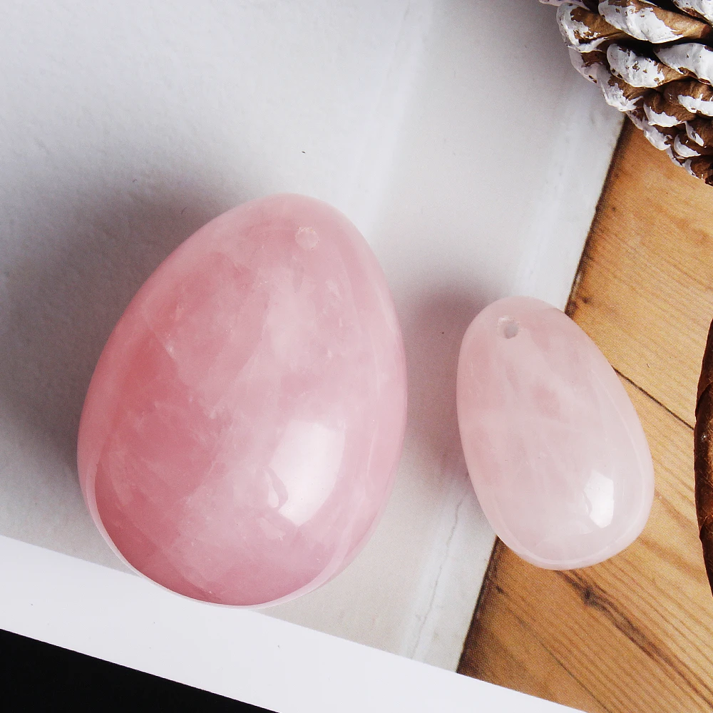 

Natural Pink Rose Quartz Crystal Egg Ball Magic Sphere Healing Exercise Stone 2