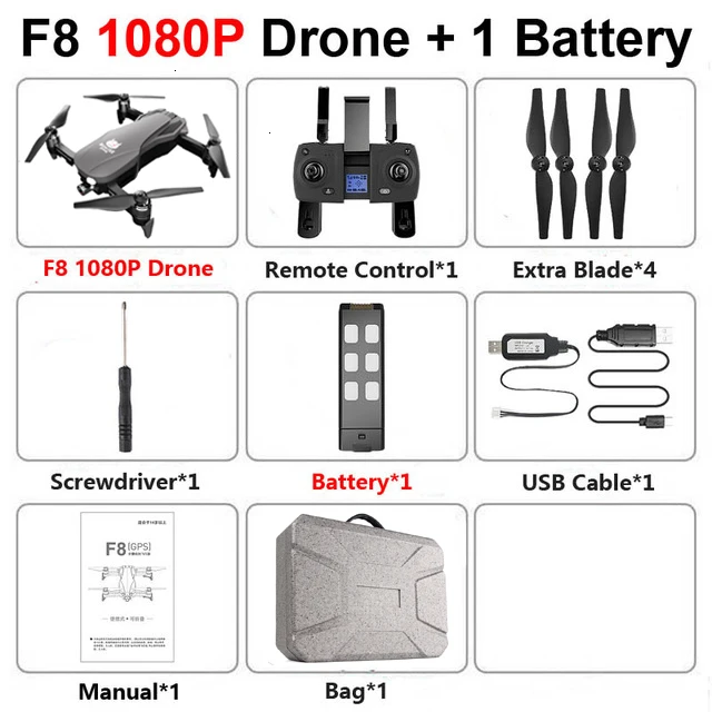 F8 gps Дрон с двухосевой антивибрационной самостабилизирующейся подвеской Wifi FPV 1080P 4K камера бесщеточный Квадрокоптер - Цвет: F8 1080P 1B BAG
