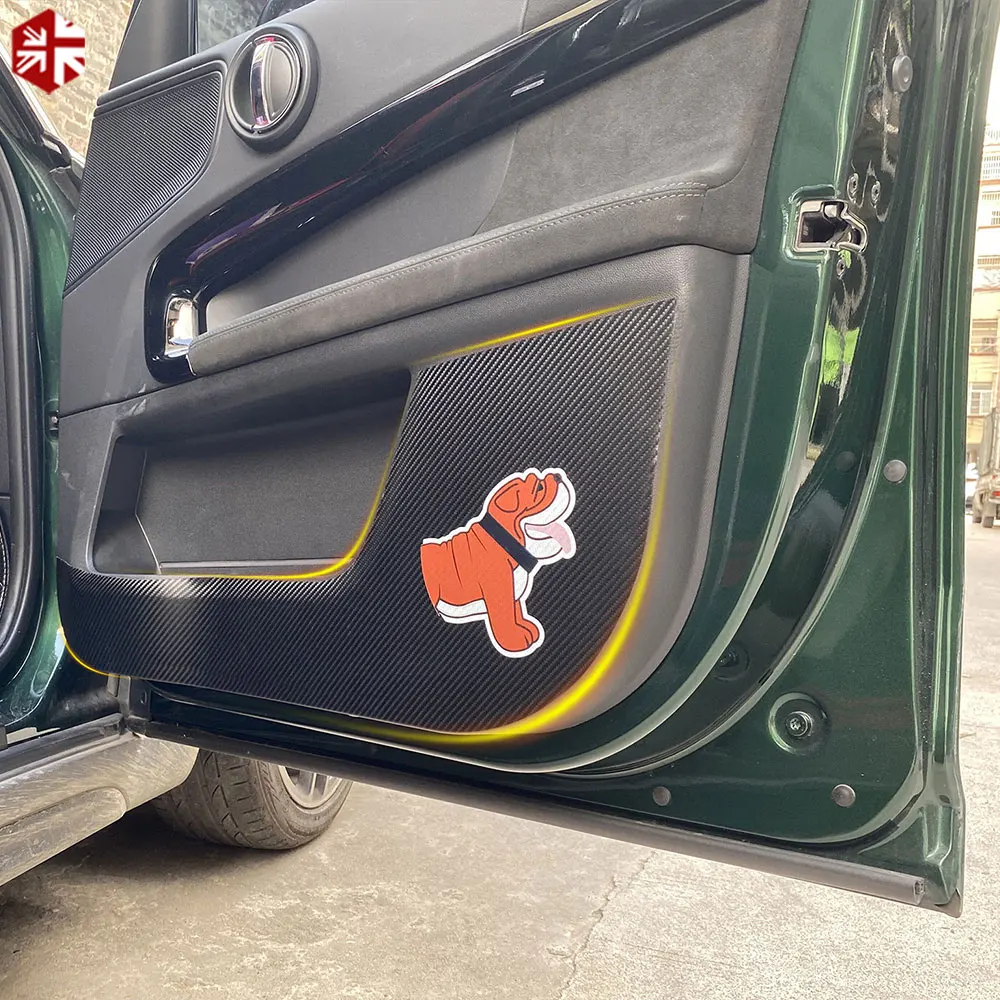 Углеродное волокно шаблон искусственная кожа автомобиля внутренняя дверь